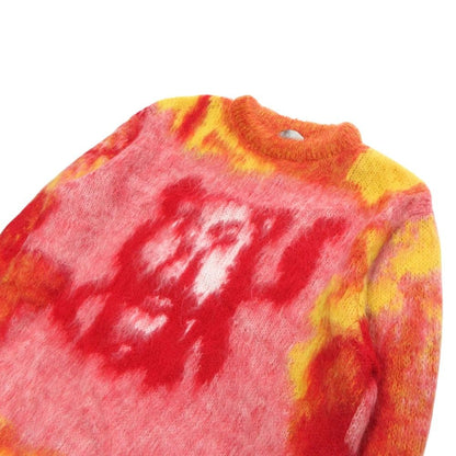 Dior Homme Peter Doig Mohair Blend Airbrush Lion Knit Sweater M Pink Multi — view 3