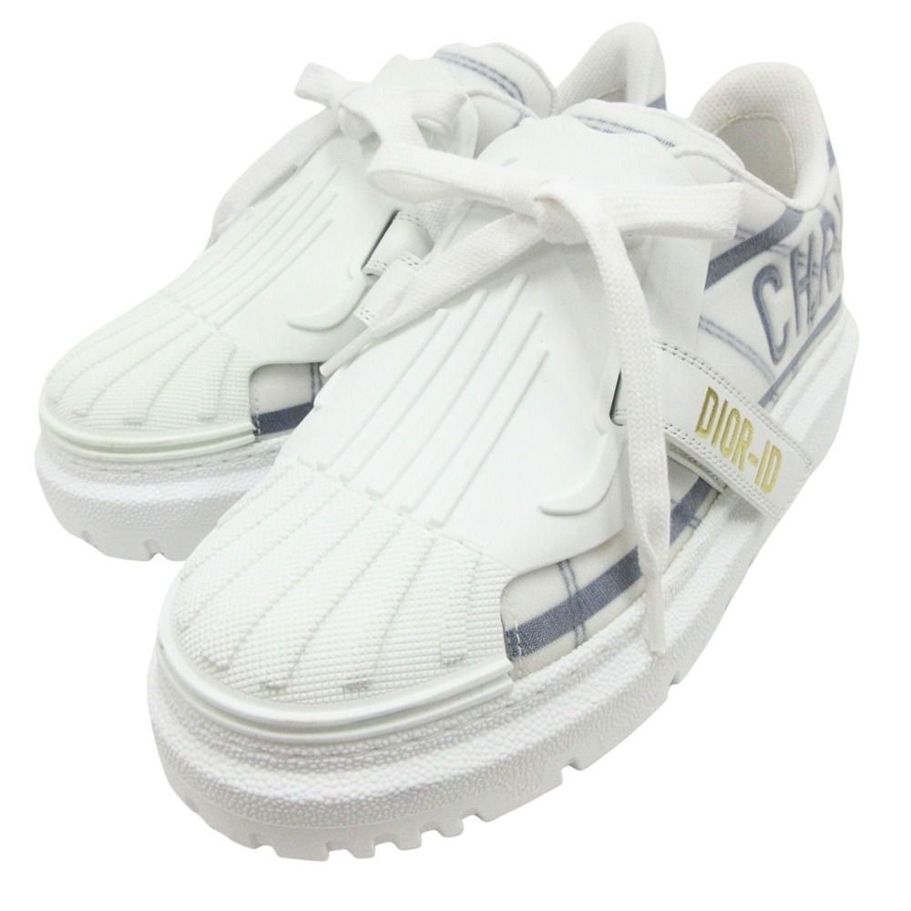 Dior Technical Fabric ID Sneakers Shoes 34.5 White Gray Blue — view 3
