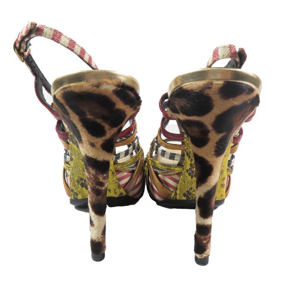 Dolce & Gabbana Sandals Ankle Strap Leopard Print Heels Shoes — view 5
