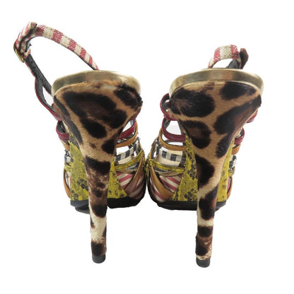 Dolce & Gabbana Sandals Ankle Strap Leopard Print Heels Shoes — view 5