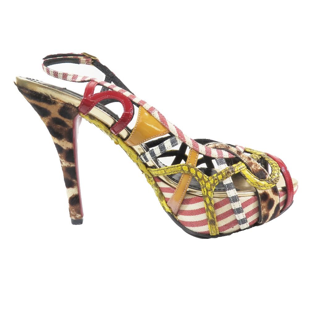 Dolce & Gabbana Sandals Ankle Strap Leopard Print Heels Shoes — view 2