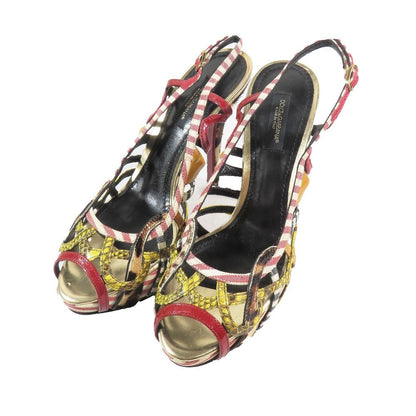 Dolce & Gabbana Sandals Ankle Strap Leopard Print Heels Shoes — view 3