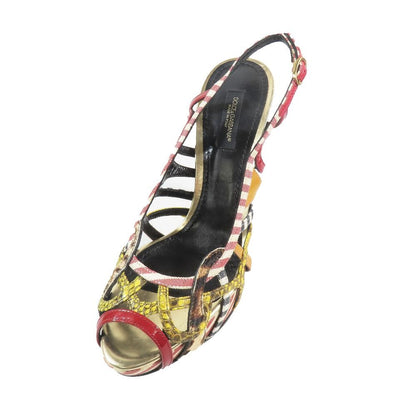Dolce & Gabbana Sandals Ankle Strap Leopard Print Heels Shoes — view 4