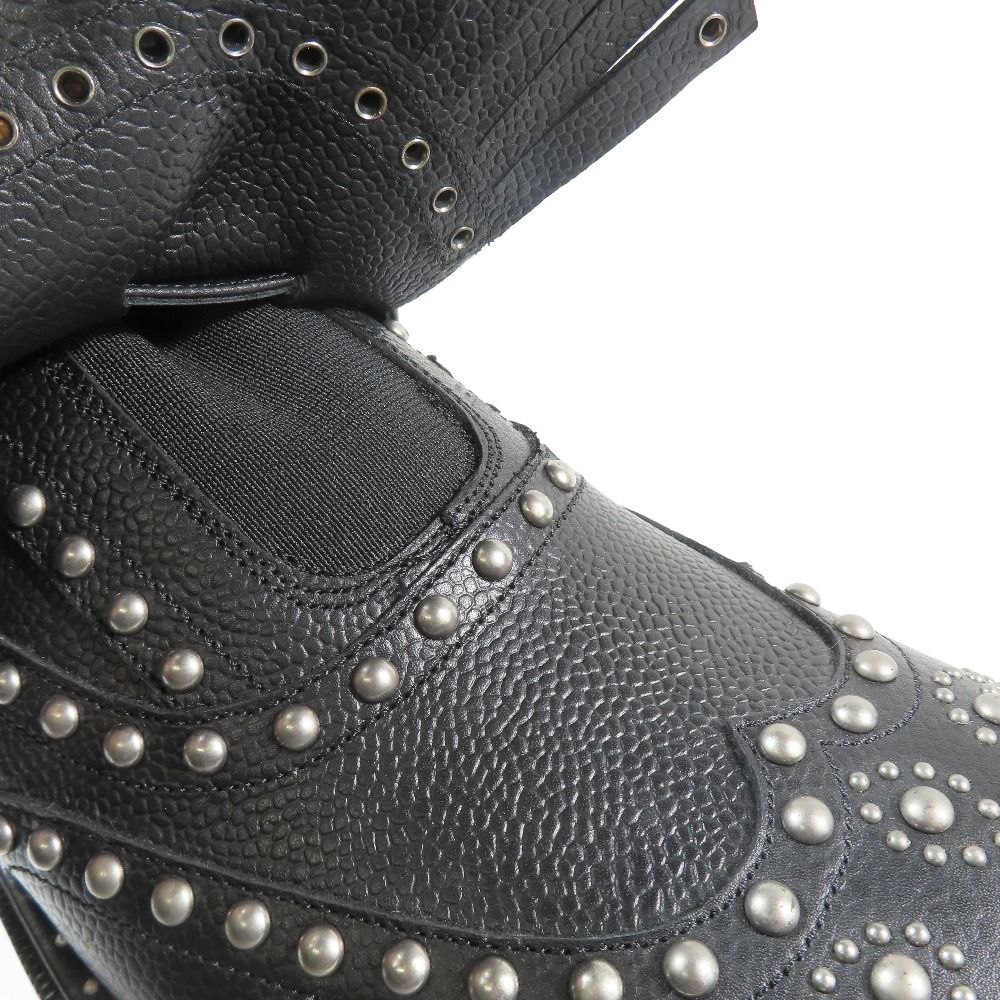 Dolce & Gabbana Single Monk Studded Tassel Leather Shoes 7.5 Black — view 7