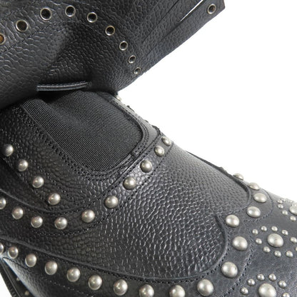 Dolce & Gabbana Single Monk Studded Tassel Leather Shoes 7.5 Black — view 7
