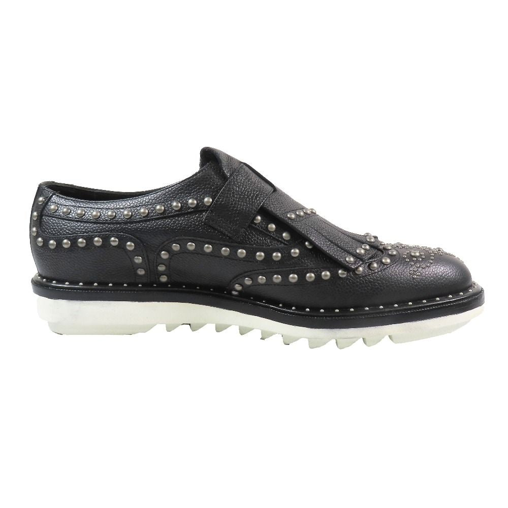 Dolce & Gabbana Single Monk Studded Tassel Leather Shoes 7.5 Black — view 2