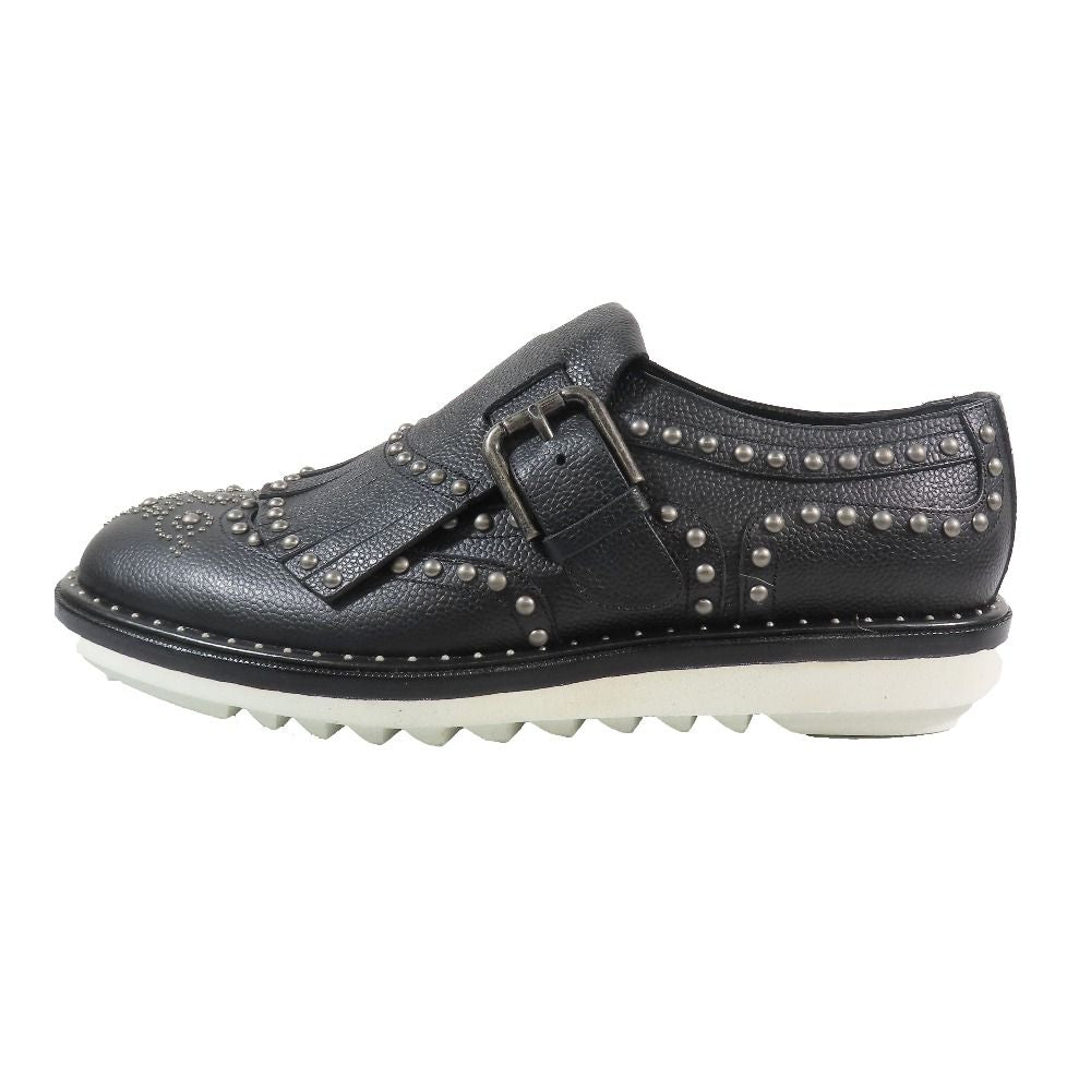 Dolce & Gabbana Single Monk Studded Tassel Leather Shoes 7.5 Black