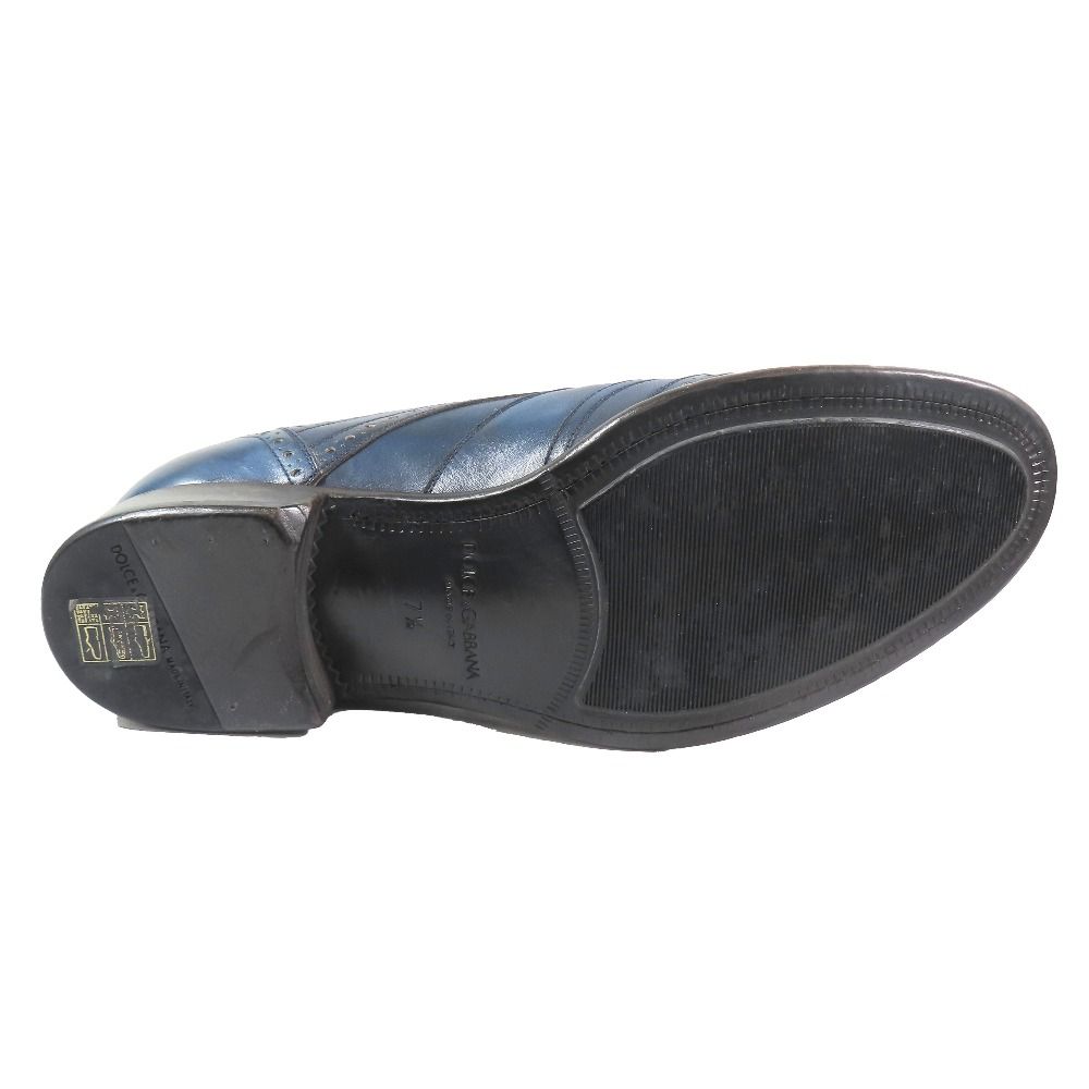 Dolce & Gabbana Leather Oxford Shoes Wingtip 7.5 Dark Blue — view 6