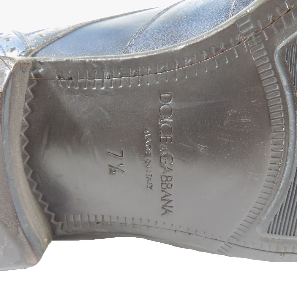 Dolce & Gabbana Leather Oxford Shoes Wingtip 7.5 Dark Blue — view 7