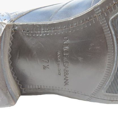 Dolce & Gabbana Leather Oxford Shoes Wingtip 7.5 Dark Blue — view 7