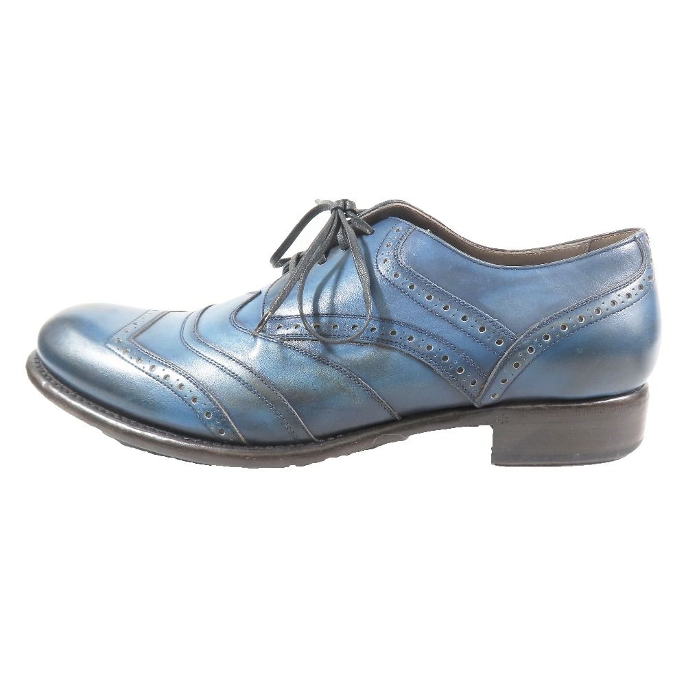 Dolce & Gabbana Leather Oxford Shoes Wingtip 7.5 Dark Blue
