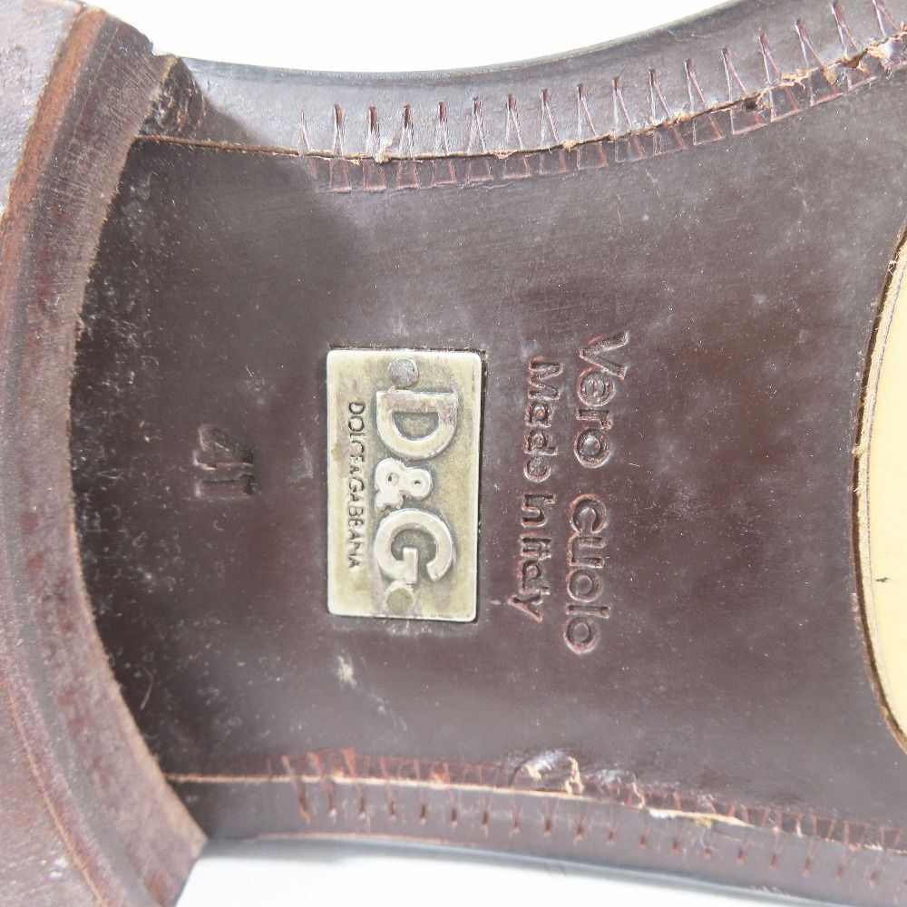 Dolce & Gabbana D&G & Leather Shoes Coin Loafers 41 Dark Brown — view 8