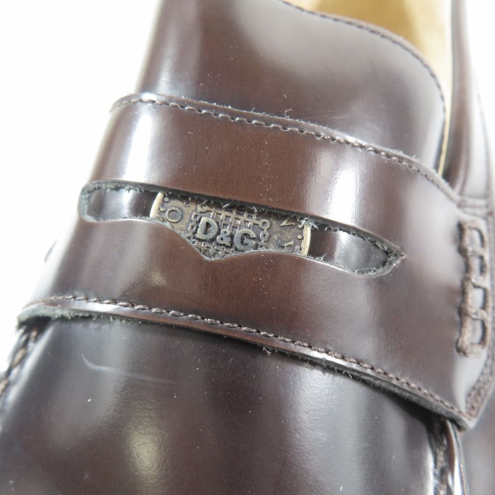 Dolce & Gabbana D&G & Leather Shoes Coin Loafers 41 Dark Brown — view 7