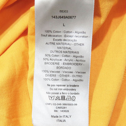 Dior Peter Doig Logo Embroidered Patch Short Sleeve T-Shirt Top L Orange — view 9