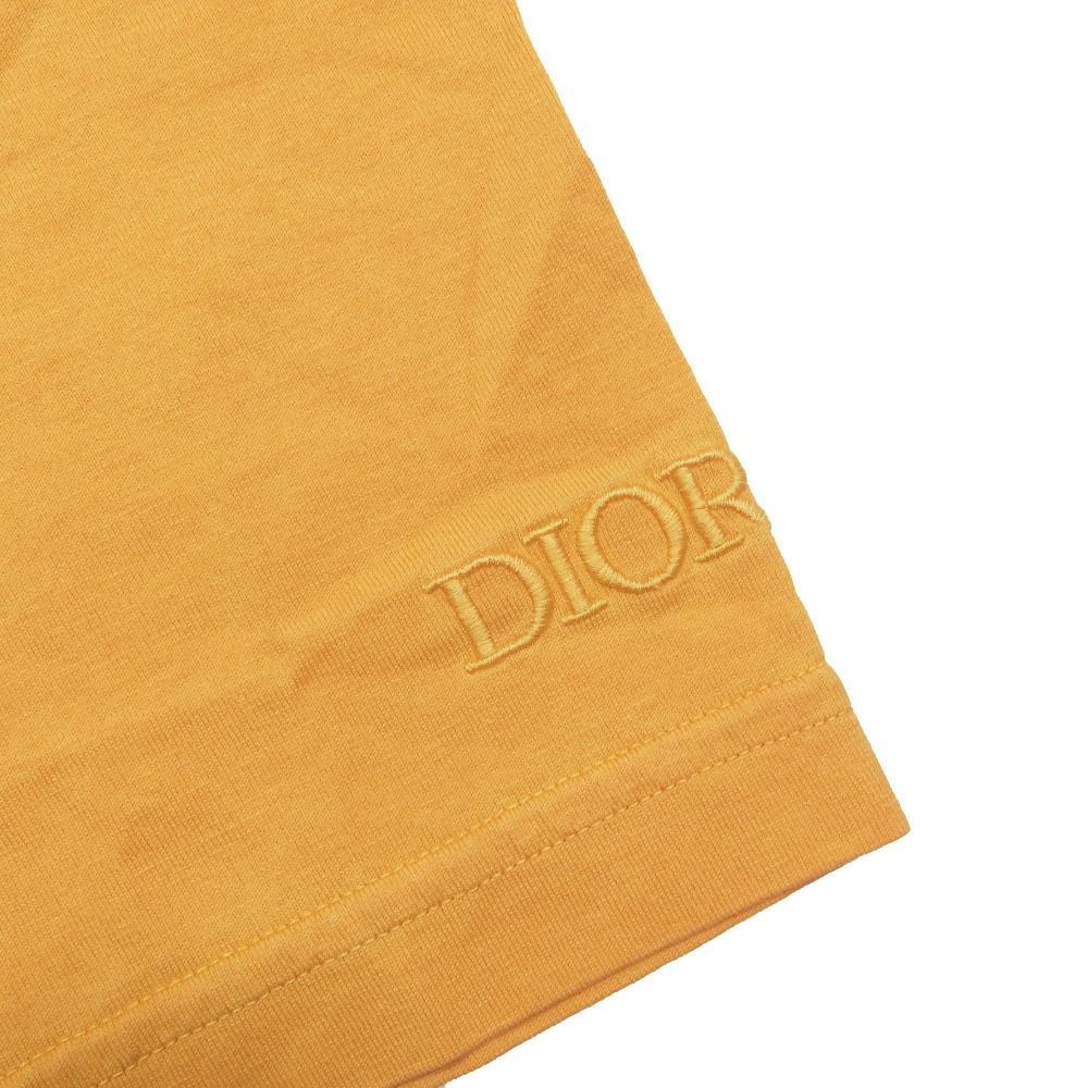 Dior Peter Doig Logo Embroidered Patch Short Sleeve T-Shirt Top L Orange — view 8