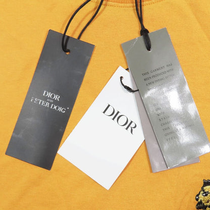 Dior Peter Doig Logo Embroidered Patch Short Sleeve T-Shirt Top L Orange — view 5