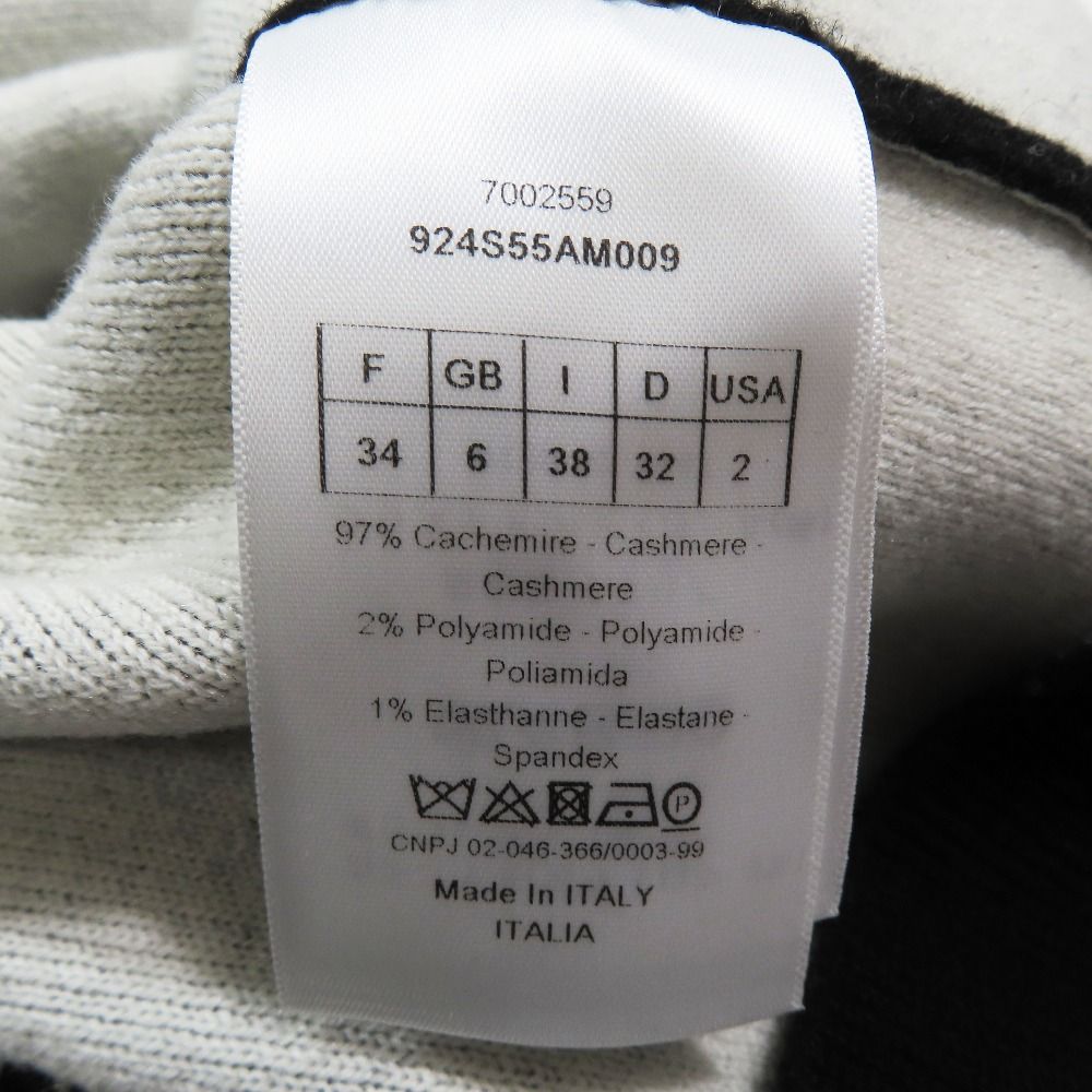 Dior J'adior 8 Logo Boxy Sweater Cashmere Knit Long Sleeve Pullover 38 Black — view 6
