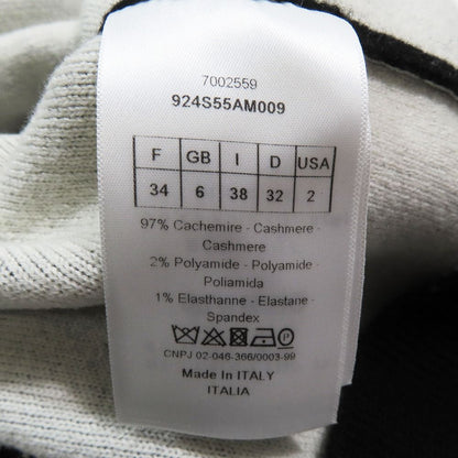 Dior J'adior 8 Logo Boxy Sweater Cashmere Knit Long Sleeve Pullover 38 Black — view 6