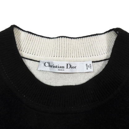Dior J'adior 8 Logo Boxy Sweater Cashmere Knit Long Sleeve Pullover 38 Black — view 3