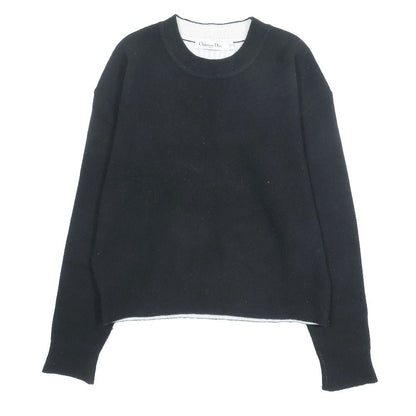 Dior J'adior 8 Logo Boxy Sweater Cashmere Knit Long Sleeve Pullover 38 Black — view 2