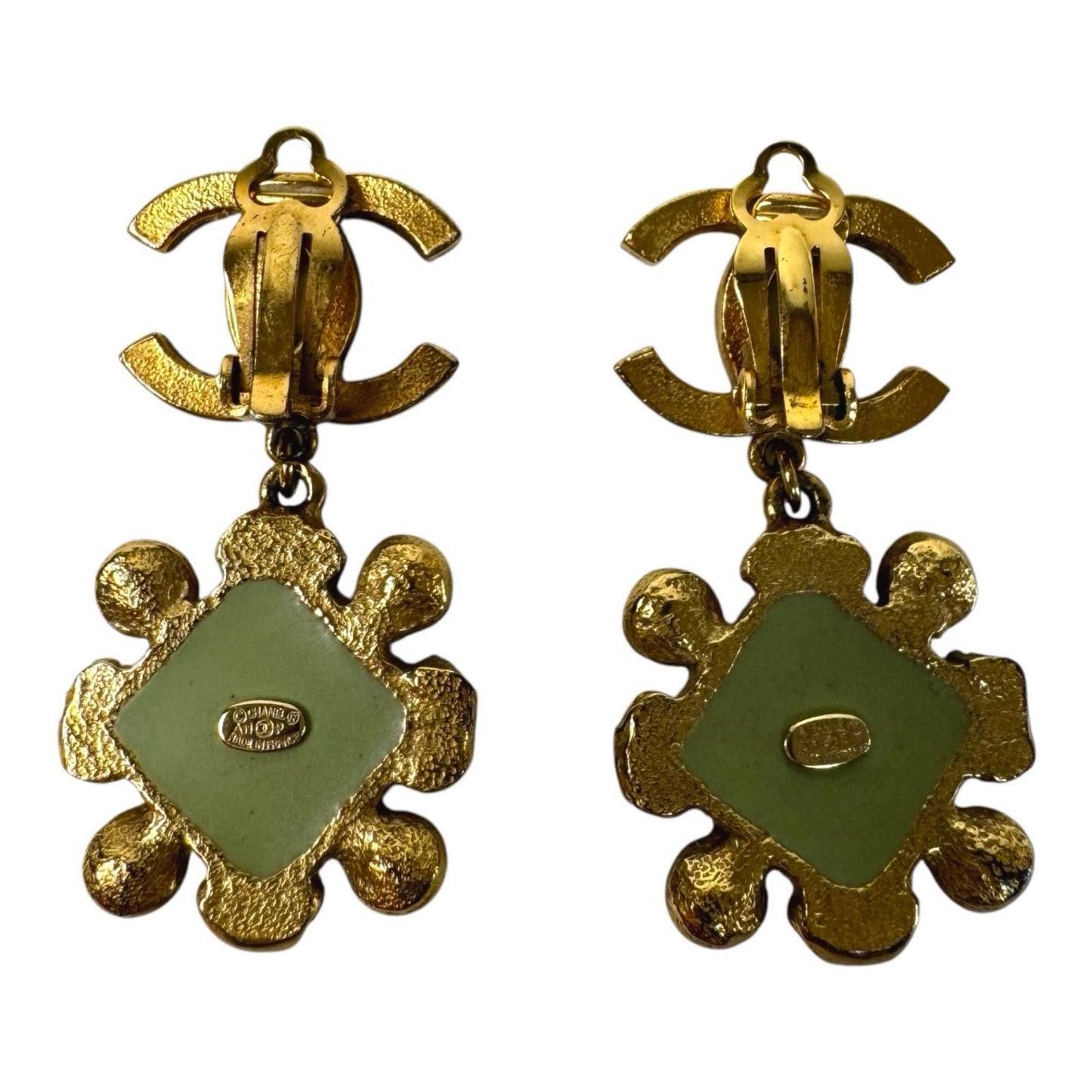 Chanel CC Logo Drop Faux Pearl Earrings — view 5