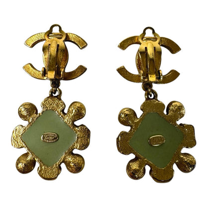 Chanel CC Logo Drop Faux Pearl Earrings — view 5