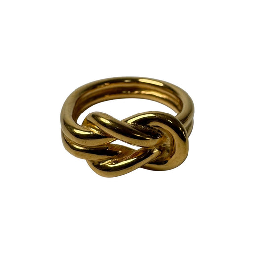 Hermes Head Scarf Ring Gold