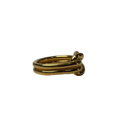 Hermes Head Scarf Ring Gold — view 4