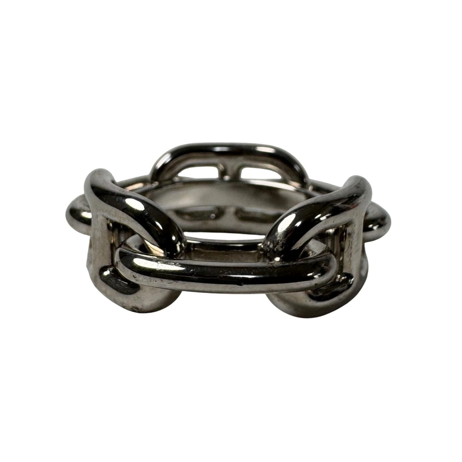 Hermes Chaine D'ancre Scarf Ring Silver — view 2