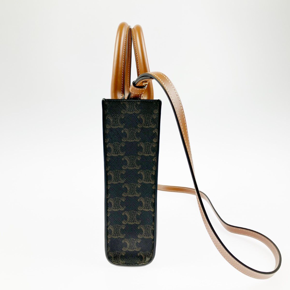 Celine 2-Way Bag Triomphe Mini Vertical Cover Brown — view 4