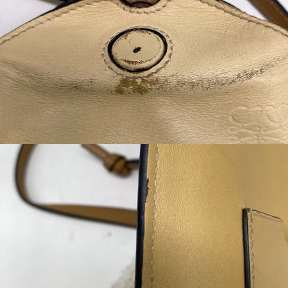 Loewe Pochette Shoulder Bag Anagram Leather Beige Smartphone Travel — view 8