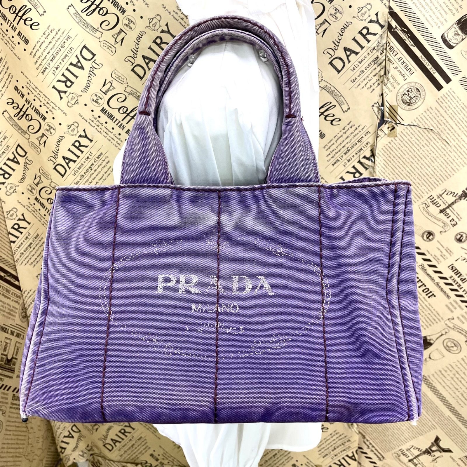 Prada Handbag Canapa Purple Travel Camping Outdoor