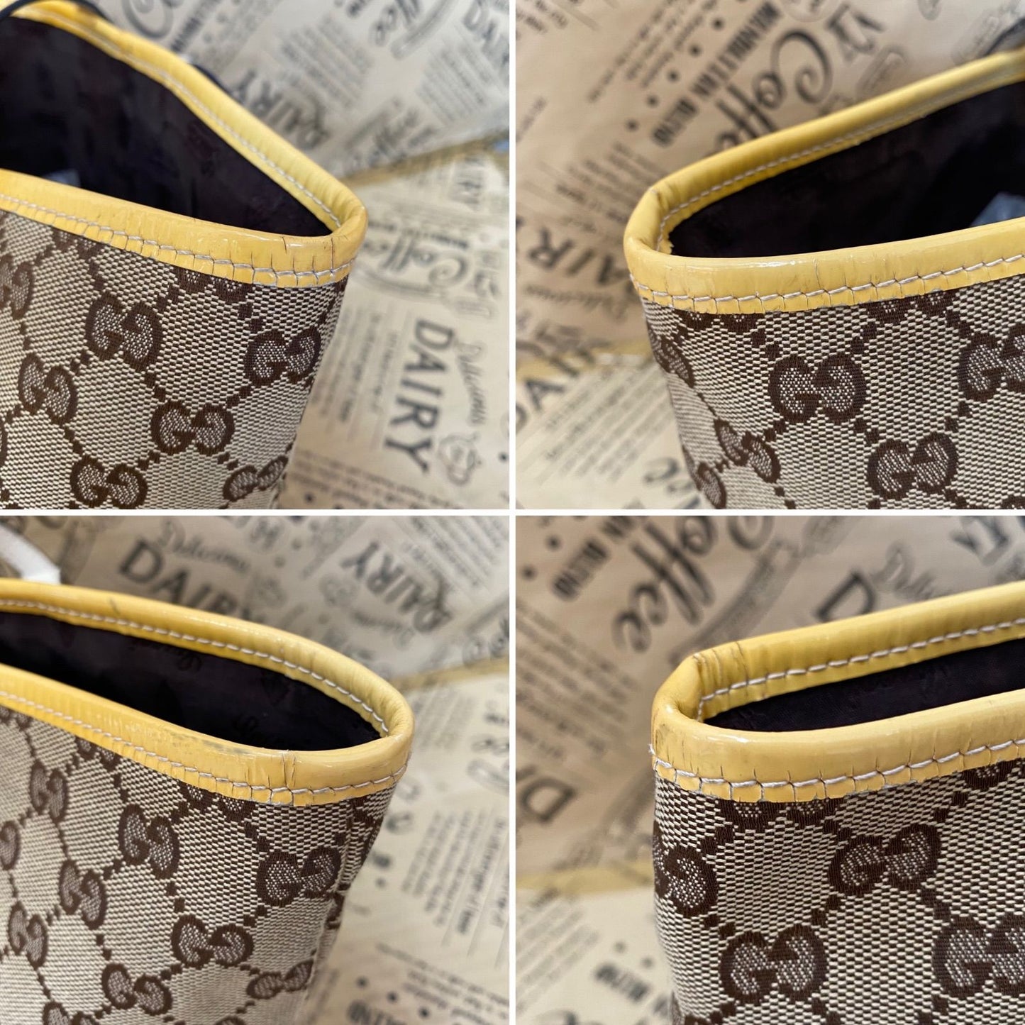 Gucci Tote GG Canvas Sherry Line Abbey Yellow Business Travel — view 6
