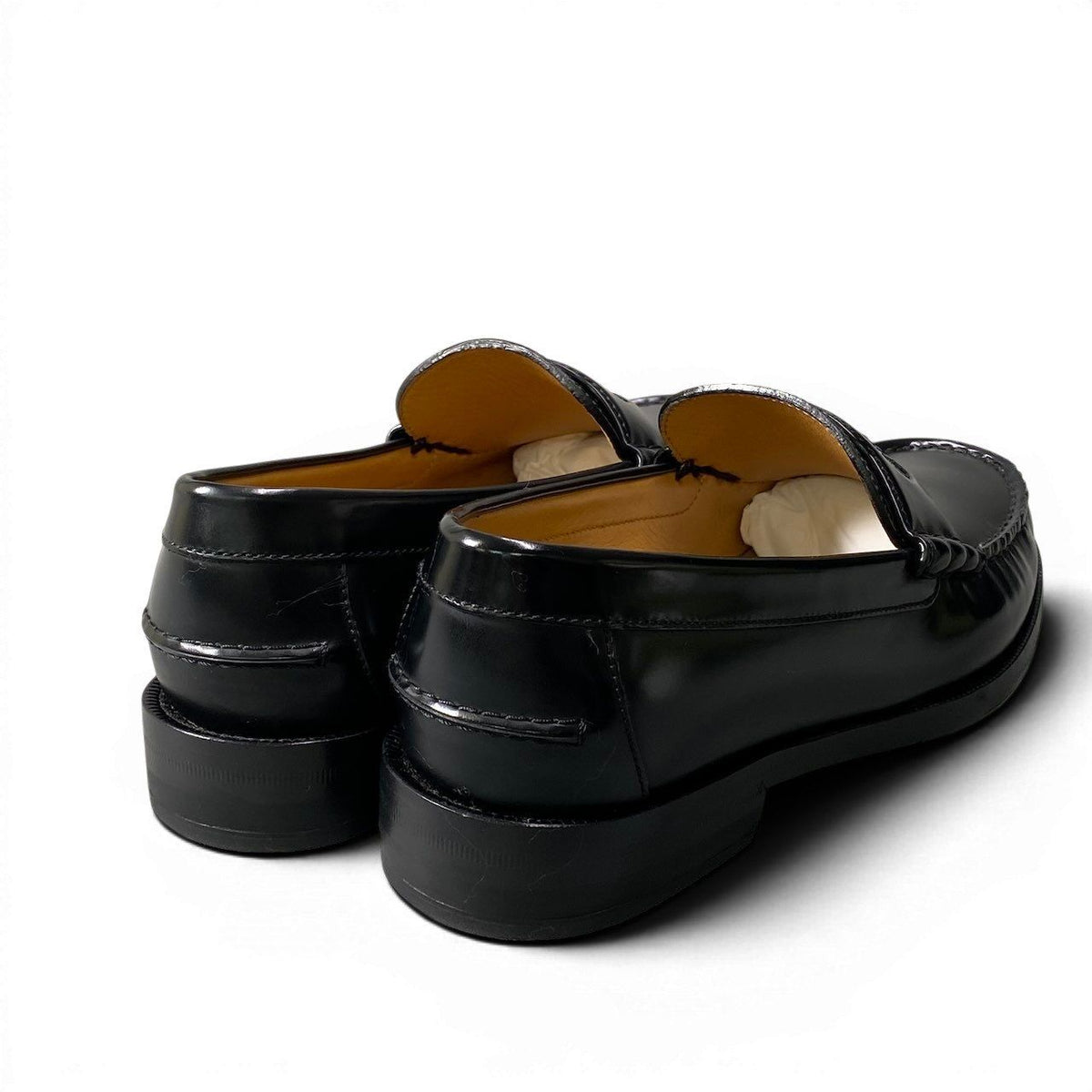 Gucci E4 Interlocking GG Logo Loafers Shoes Dress Slip Ons Black Leather 8.5 — view 4