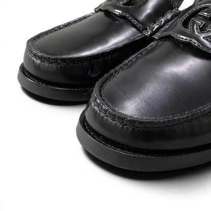 Gucci E4 Interlocking GG Logo Loafers Shoes Dress Slip Ons Black Leather 8.5 — view 7