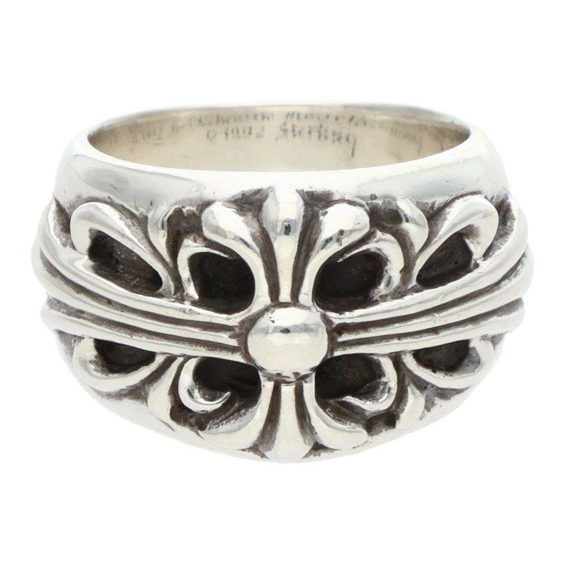 Chrome Hearts Flrl Crs Floral Cross Silver Ring