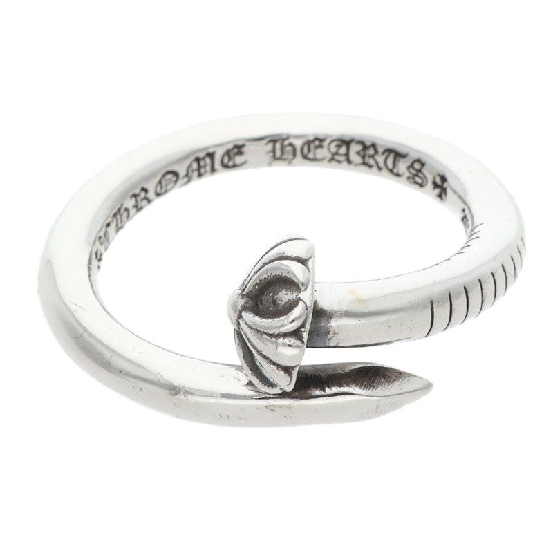 Chrome Hearts Nail Crsball Cross Ball Silver Ring