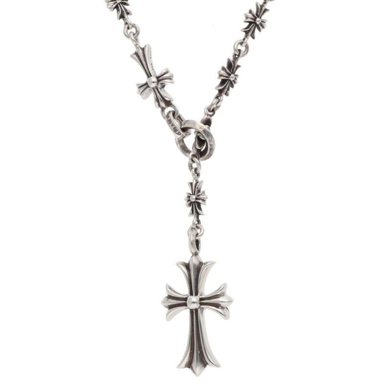 Chrome Hearts Chke Chn Tnye CH Crs Choke Chain Silver Necklace — view 3