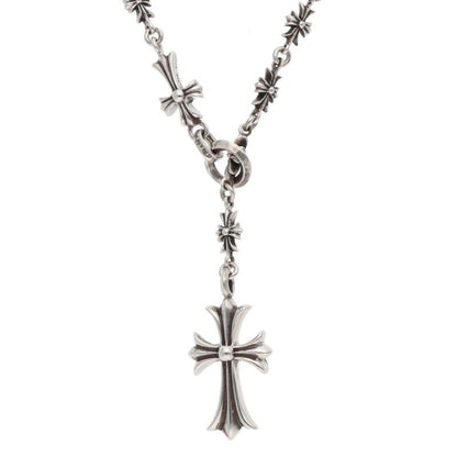 Chrome Hearts Chke Chn Tnye CH Crs Choke Chain Silver Necklace — view 3
