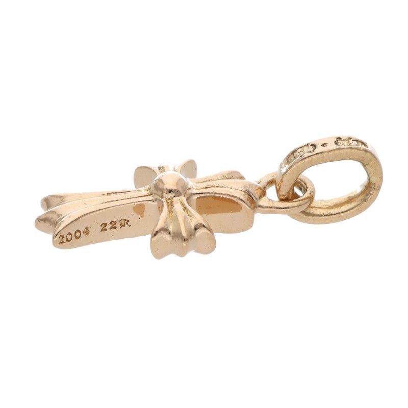 Chrome Hearts 22k Crs Baby Fat P Dmnd Fat Pave Diamond Charm Gold Necklace Top — view 4