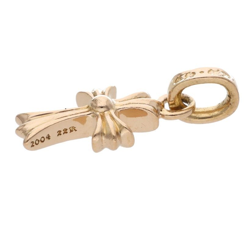 Chrome Hearts 22k Crs Baby Fat P Dmnd Fat Pave Diamond Charm Gold Necklace Top — view 4