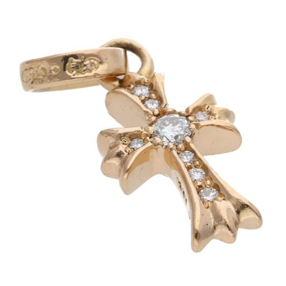 Chrome Hearts 22k Crs Baby Fat P Dmnd Fat Pave Diamond Charm Gold Necklace Top — view 5