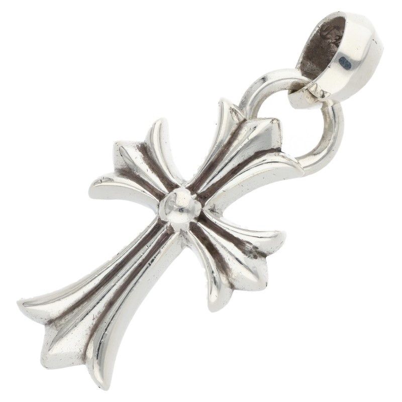 Chrome Hearts CH Crs Sml Bale Small CH Cross Silver Necklace Top