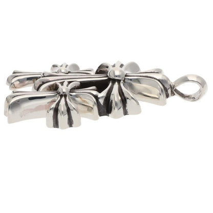 Chrome Hearts 3 CH Crs Sml Triple CH Cross Small Silver Necklace Top — view 5