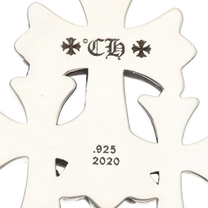 Chrome Hearts 3 CH Crs Sml Triple CH Cross Small Silver Necklace Top — view 3