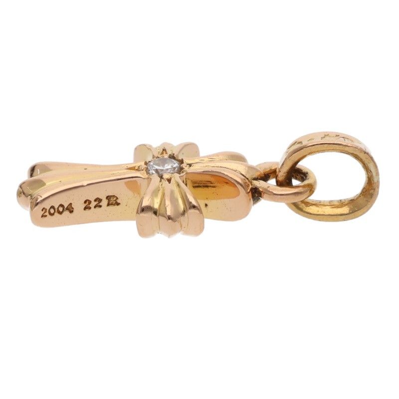 Chrome Hearts 22k Crs Baby Fat Dmnd Fat 1 Diamond on Both Sides Charm Gold — view 4