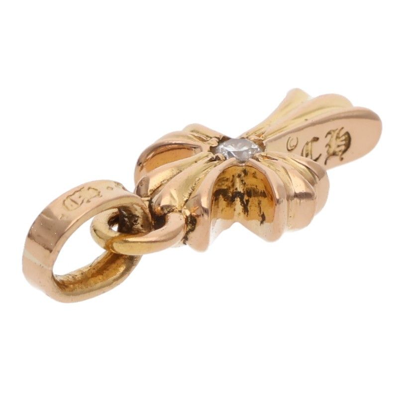 Chrome Hearts 22k Crs Baby Fat Dmnd Fat 1 Diamond on Both Sides Charm Gold — view 5