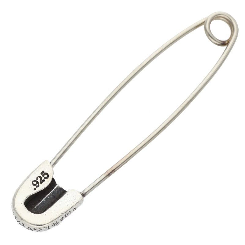 Chrome Hearts Safetypin LG Large Safety Pin 1 Diamond Silver Necklace Top — view 2