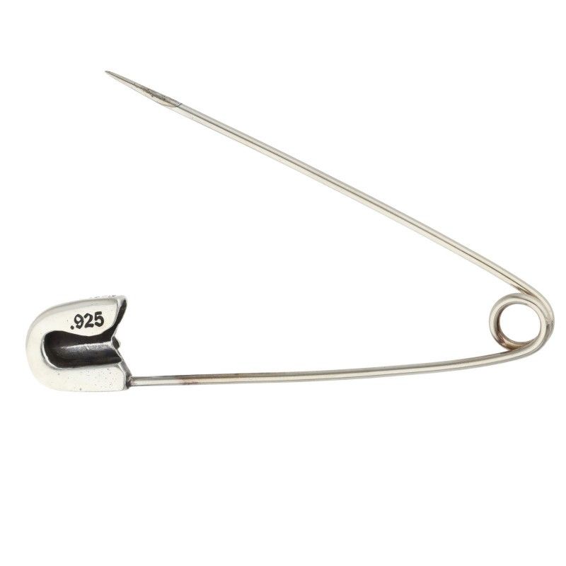 Chrome Hearts Safetypin LG Large Safety Pin 1 Diamond Silver Necklace Top — view 3