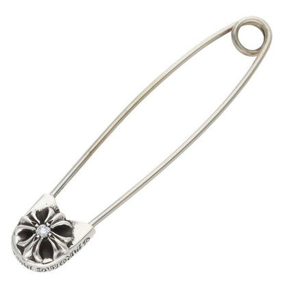 Chrome Hearts Safetypin LG Large Safety Pin 1 Diamond Silver Necklace Top